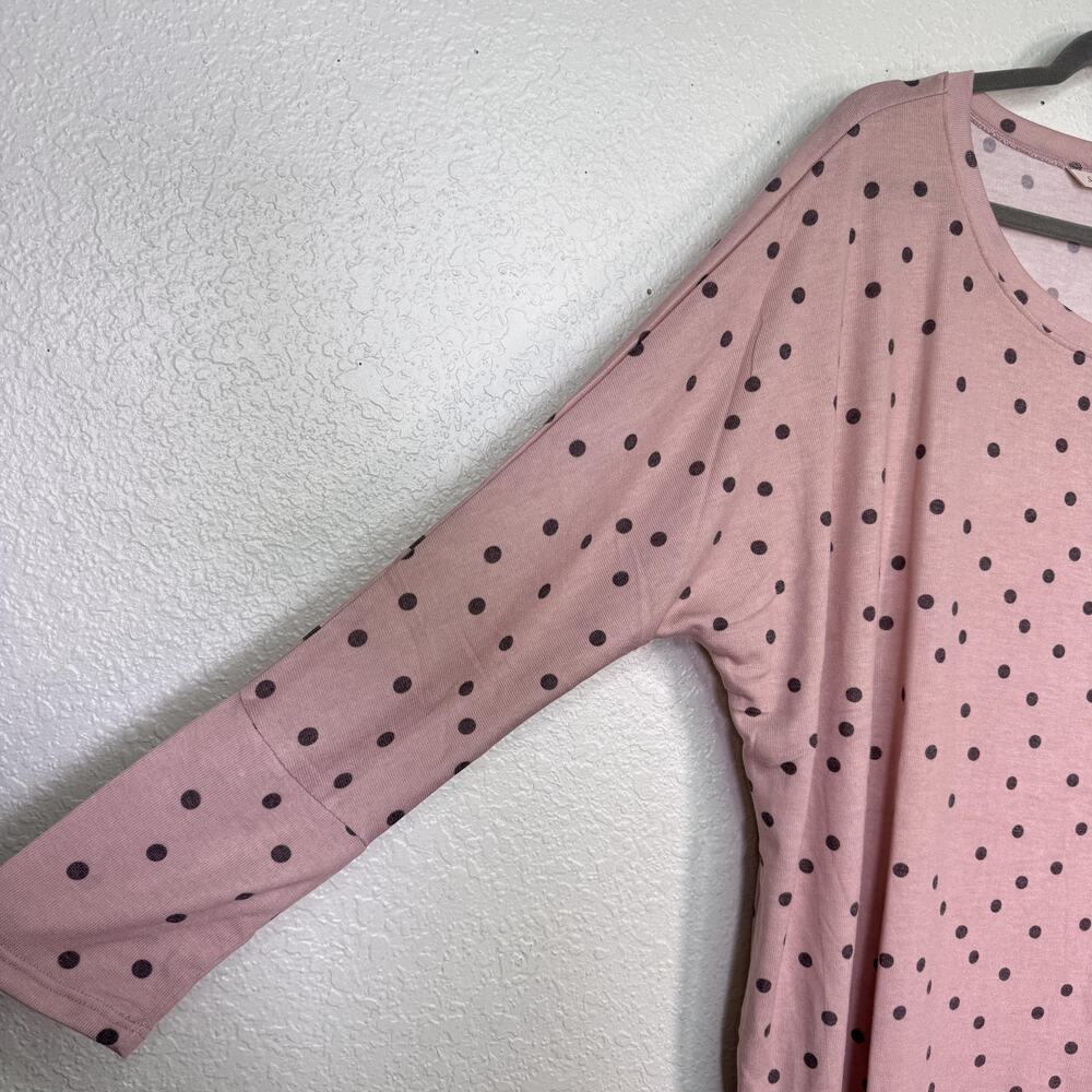Soft Surroundings Top Womens Large XL Polka Dot Tunic Light Pink Rayon Blend - Picture 4 of 10